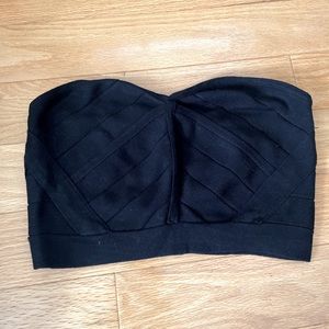 Knit Strapless Crop Top